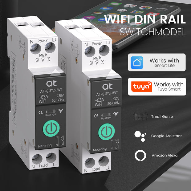 Disjoncteur connecté 32A sur Rail Din, commutateur WIFI intelligent pour  maison connectée - Contrôle sans fil via téléphone portable :  : Industrie et science